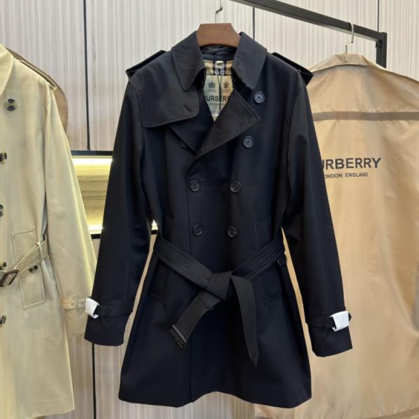 designer,replica,clothing,fake,1:1,lv,luxury,high quality BURBERRY New Kensington Fit – Heritage Trench Men’s Short Trench Coat in Black (DVTV5)