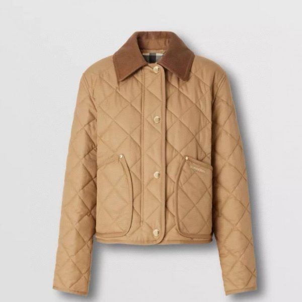 designer,replica,clothing,fake,1:1,lv,luxury,high quality Burberry Leather Collar, Short Quilted Temperature-Controlled Barn Jacket (LDU2V)