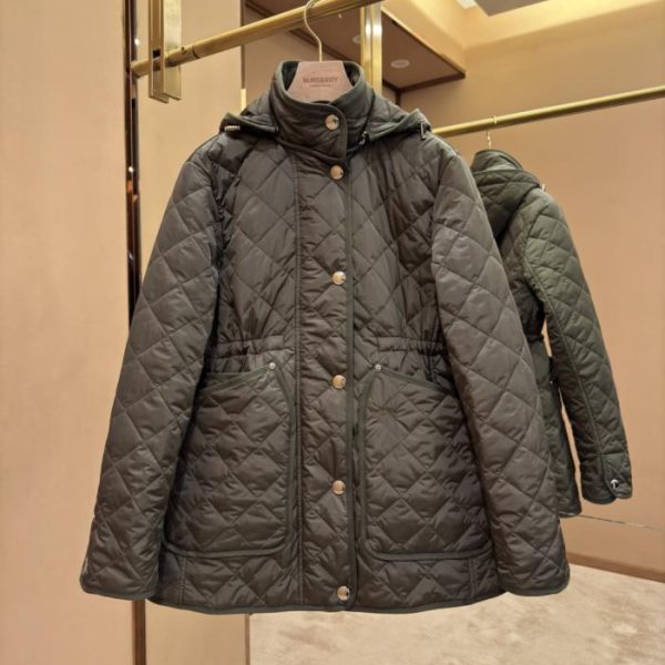 designer,replica,clothing,fake,1:1,lv,luxury,high quality Burberry Lake Blue Diamond Quilted Nylon Mid-Length Coat (0E6F3)