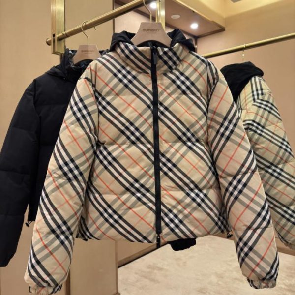 designer,replica,clothing,fake,1:1,lv,luxury,high quality Burberry Reversible Check Nylon Down Jacket (IZNX0)
