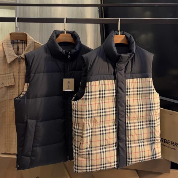 designer,replica,clothing,fake,1:1,lv,luxury,high quality Burberry Reversible Check Patchwork Down Vest (H1KH5)