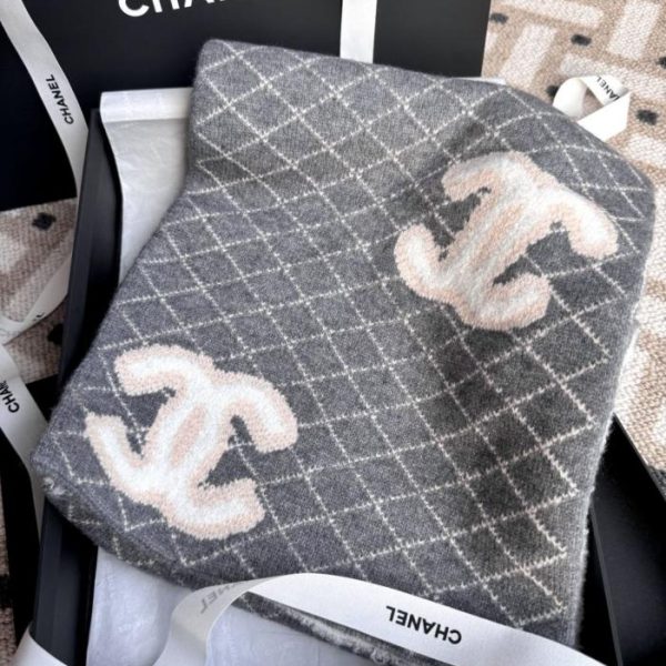 designer,replica,clothing,fake,1:1,lv,luxury,high quality CHANEL diamond-patterned double-sided knit scarf (H23DR)