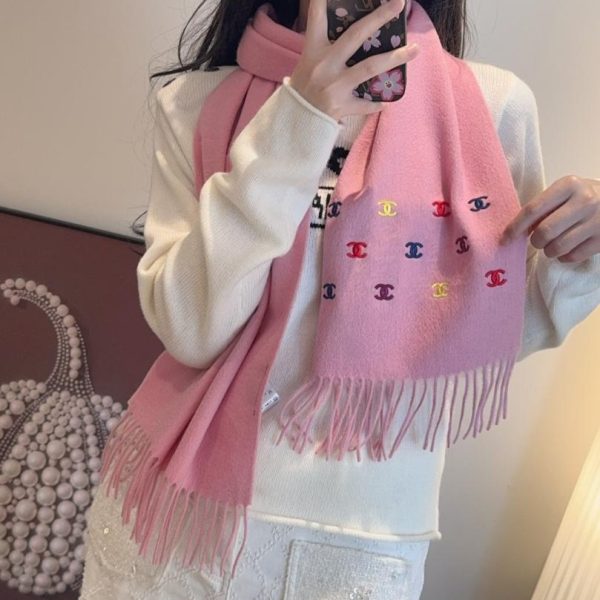 designer,replica,clothing,fake,1:1,lv,luxury,high quality CHANEL 100% Premium Cashmere Water Ripple Pattern Scarf (BQ1V7)