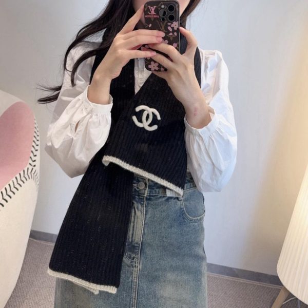 designer,replica,clothing,fake,1:1,lv,luxury,high quality Chanel Fall/Winter New Embroidered Knit Scarf, Cashmere Knit Long Scarf (JY97T)