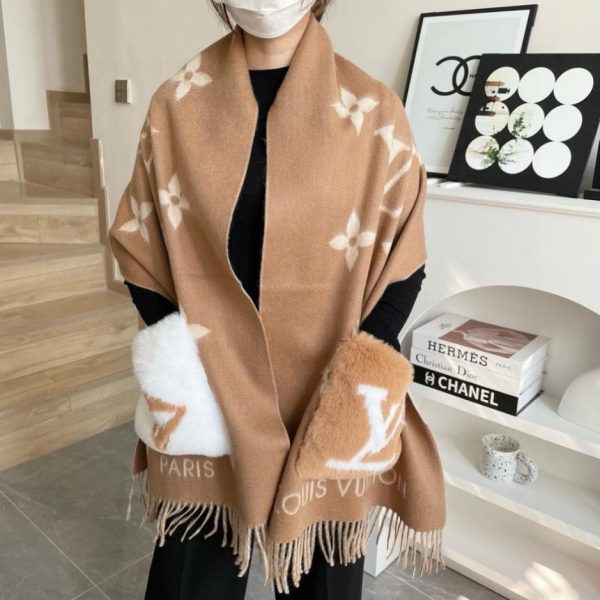 designer,replica,clothing,fake,1:1,lv,luxury,high quality New LV pocket cashmere long scarf/shawl/scarf (WK2HZ)