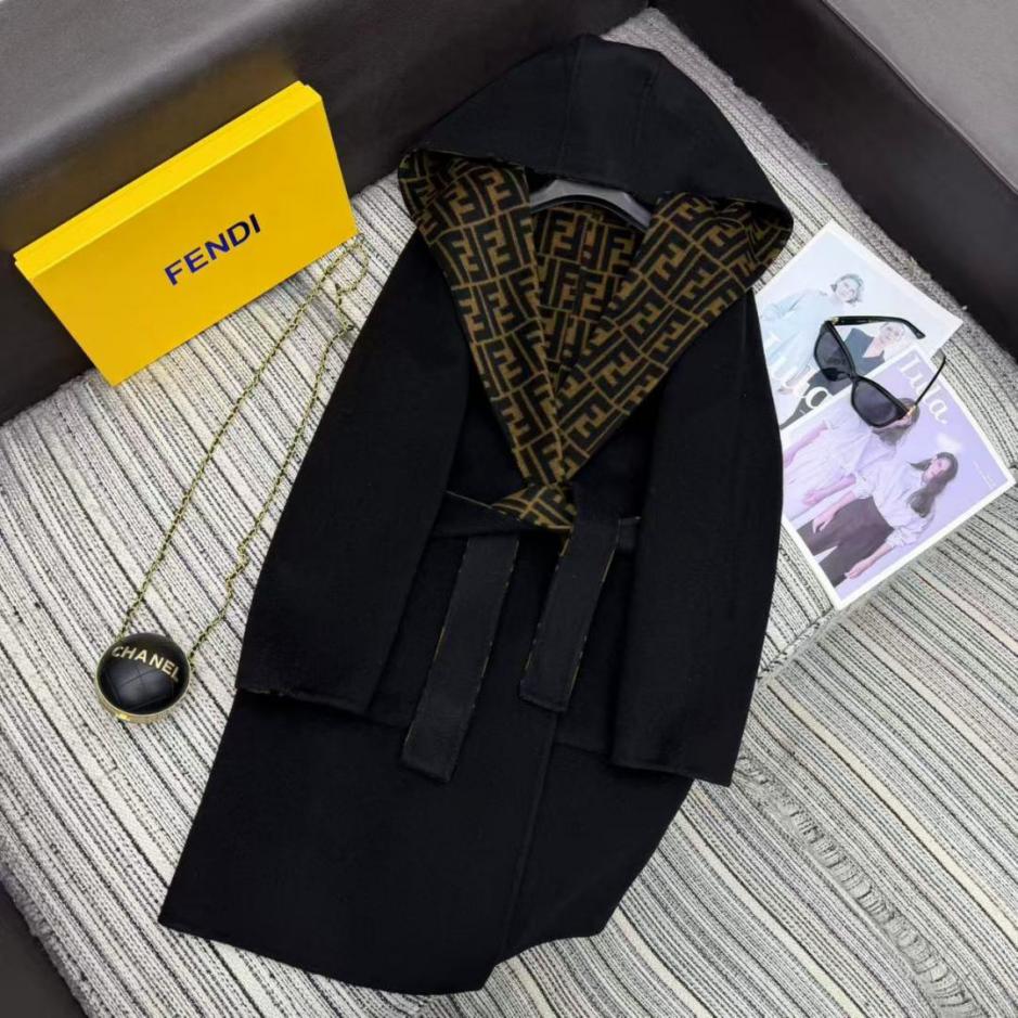 designer,replica,clothing,fake,1:1,lv,luxury,high quality Fendi New Double F Jacquard Reversible Hooded Wool Mid-Length Coat with Belt at the Waist (ZQWR7) designer,replica,clothing,fake,1:1,lv,luxury,high quality Fendi New Double F Jacquard Reversible Hooded Wool Mid-Length Coat with Belt at the Waist (ZQWR7)