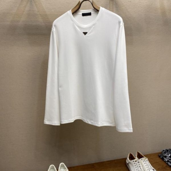 designer,replica,clothing,fake,1:1,lv,luxury,high quality Prada unisex crew neck long-sleeved T-shirt (N7NNZ)