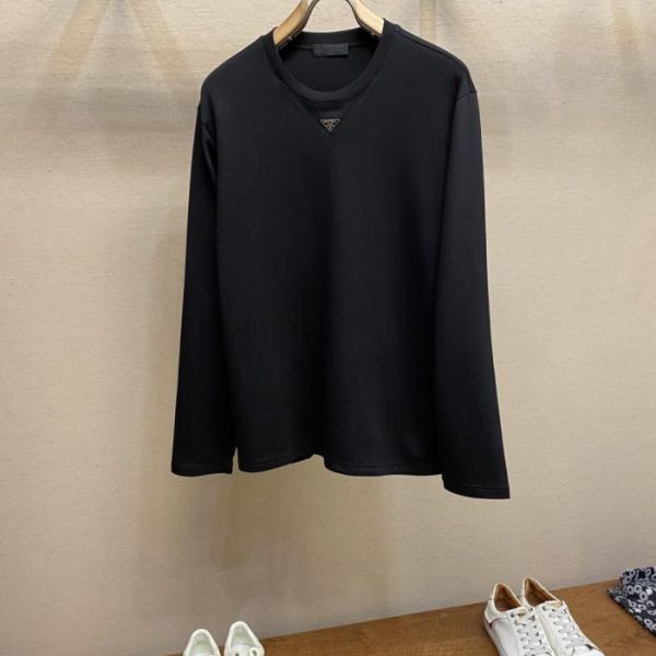 designer,replica,clothing,fake,1:1,lv,luxury,high quality Prada unisex crew neck long-sleeved T-shirt (O1OGU)