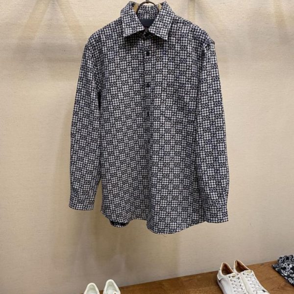 designer,replica,clothing,fake,1:1,lv,luxury,high quality Gucci double G check jacquard shirt (AN398)