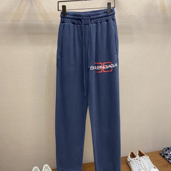 designer,replica,clothing,fake,1:1,lv,luxury,high quality Balenciaga 100% Cotton Washed Brushed Distressed Terry Straight Leg Casual Pants (GHTSM)