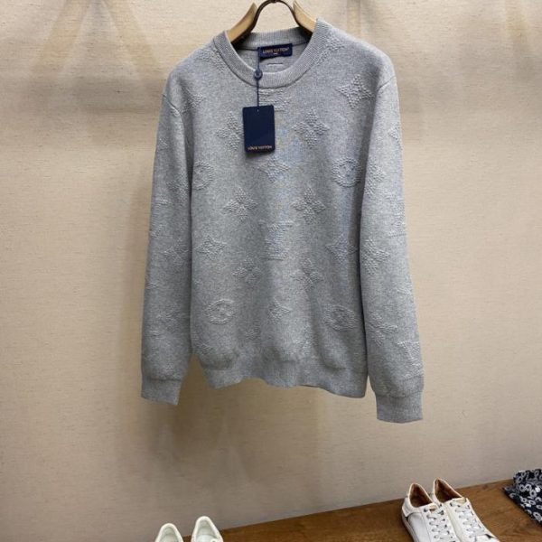 designer,replica,clothing,fake,1:1,lv,luxury,high quality LV patterned leather label sweater (K1STQ)