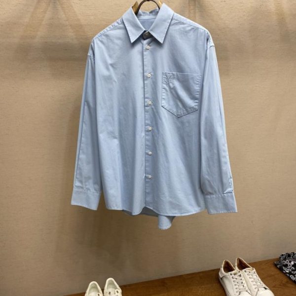 designer,replica,clothing,fake,1:1,lv,luxury,high quality AMI Autumn/Winter New Arrival: High-Quality Pure Cotton Sky Blue Shirt, Unisex (J5ZFM)