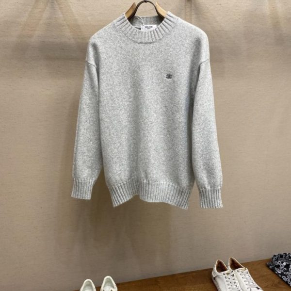 designer,replica,clothing,fake,1:1,lv,luxury,high quality Celine Arc de Triomphe Classic Logo Semi-High Neck Floral Wool Knit Pullover Sweater Crew Neck Sweater (SCC31)