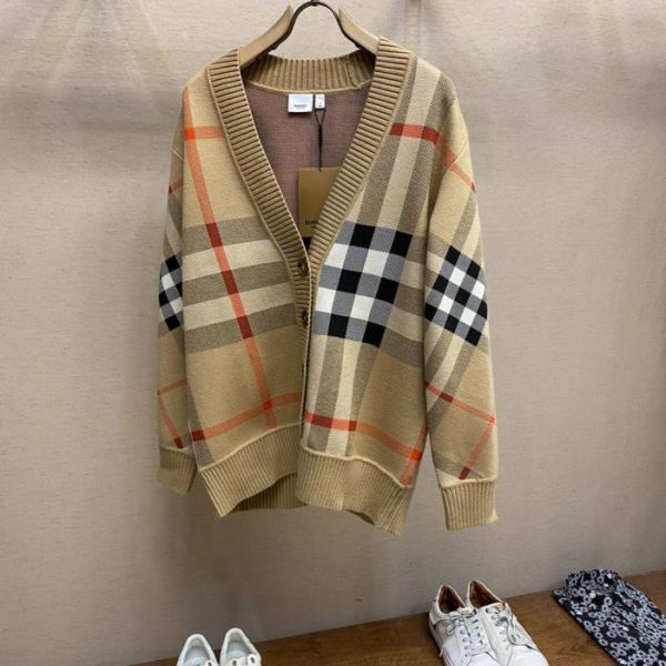 designer,replica,clothing,fake,1:1,lv,luxury,high quality Burberry Early Autumn Check Knit Cardigan (2NBDE)