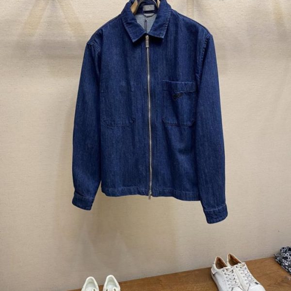 designer,replica,clothing,fake,1:1,lv,luxury,high quality Dior Black Letter Embroidered Jacket and Denim Shirt (D0683)