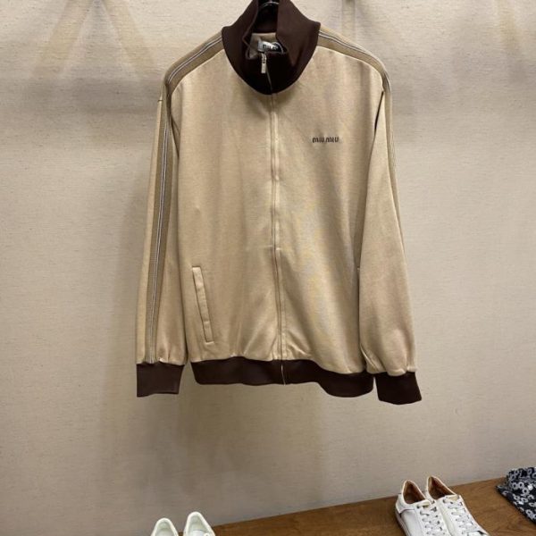 designer,replica,clothing,fake,1:1,lv,luxury,high quality Miu Miu Plain Knit Zip-Up Sweatshirt (HF0YV)
