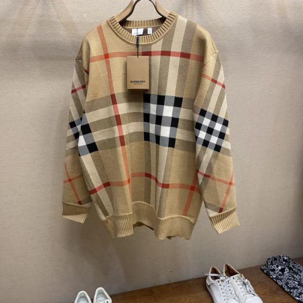 designer,replica,clothing,fake,1:1,lv,luxury,high quality Burberry check pullover sweater (IQAMU)