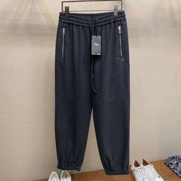 designer,replica,clothing,fake,1:1,lv,luxury,high quality Fendi Fall/Winter New Arrival: Dark Grey Wool Casual Pants (I9LXI)