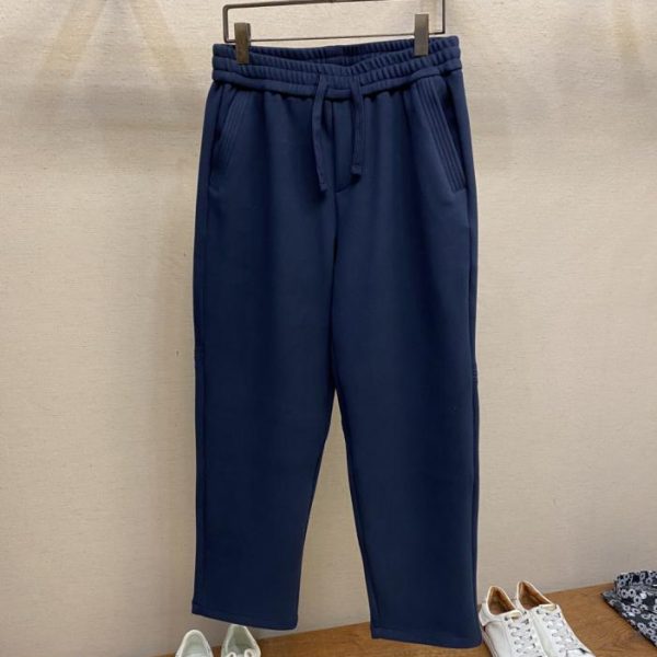designer,replica,clothing,fake,1:1,lv,luxury,high quality YSL Navy Blue Baby Fleece Casual Pants (WI3EJ)