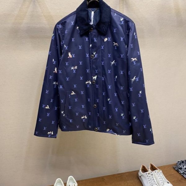 designer,replica,clothing,fake,1:1,lv,luxury,high quality LV Corduroy Lapel Animal Print Jacket*(9QM0O)