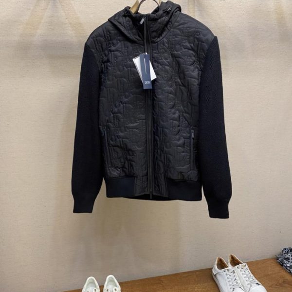 designer,replica,clothing,fake,1:1,lv,luxury,high quality Dior logo embroidered knit patchwork jacket*(3HE4Y)