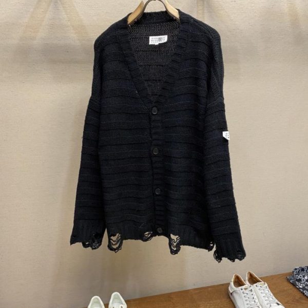 designer,replica,clothing,fake,1:1,lv,luxury,high quality Maison Margiela Fall/Winter 2025 New Arrival Logo Frayed Edge Cardigan Sweater (J9KL4)