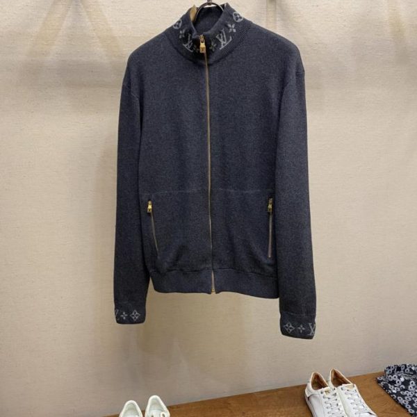 designer,replica,clothing,fake,1:1,lv,luxury,high quality Louis Vuitton monogram zip-up cardigan (JBBWT)