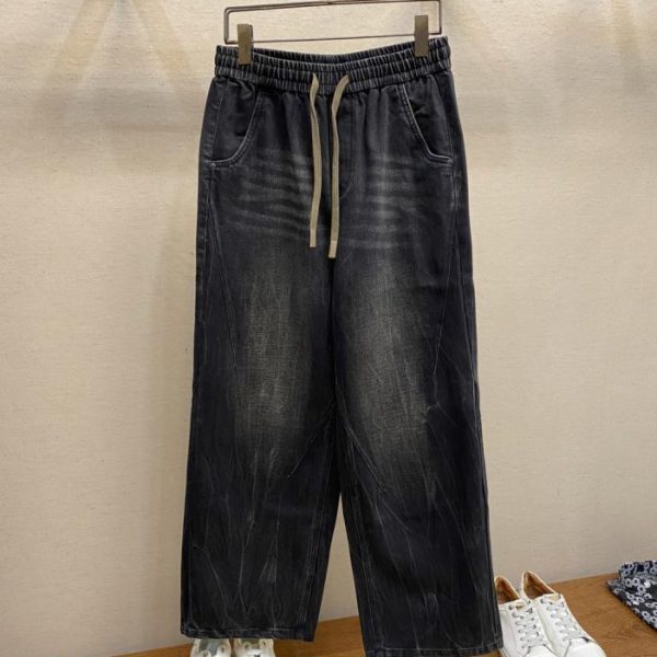 designer,replica,clothing,fake,1:1,lv,luxury,high quality BV Fall/Winter Bott ga Venta Bv Tree Texture Washed Distressed Loose Straight Leg Casual Jeans (DD3Y9)
