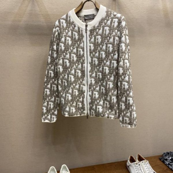 designer,replica,clothing,fake,1:1,lv,luxury,high quality Dior D-series jacquard cardigan (CJ57J)