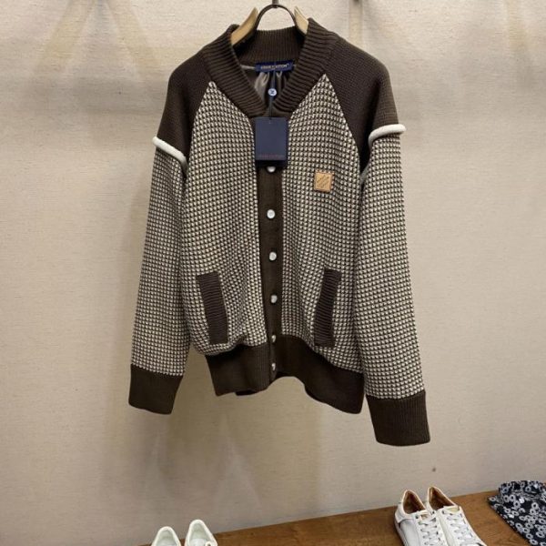 designer,replica,clothing,fake,1:1,lv,luxury,high quality LV Jacquard 3D Aviator Check Knit Sweater (GDQZS)