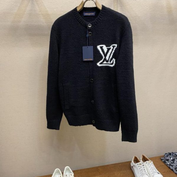 designer,replica,clothing,fake,1:1,lv,luxury,high quality Louis Vuitton Chunky Wool Button-Up Intarsia Cardigan (5DIHV)