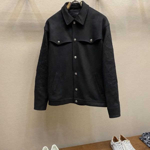 designer,replica,clothing,fake,1:1,lv,luxury,high quality PCH Chrome Hearts Fall/Winter New Suede Heavy-Duty Jacket* (TR8AA)