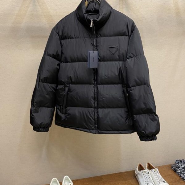 designer,replica,clothing,fake,1:1,lv,luxury,high quality Prada fabric triangle logo down jacket (37SEZ)