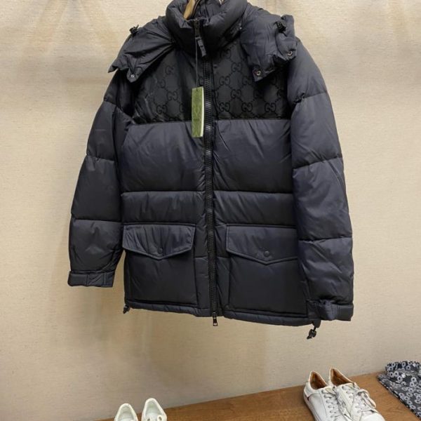 designer,replica,clothing,fake,1:1,lv,luxury,high quality New Gucci Gucc item! Graphite Black Jacquard Down Jacket (2KT0L)
