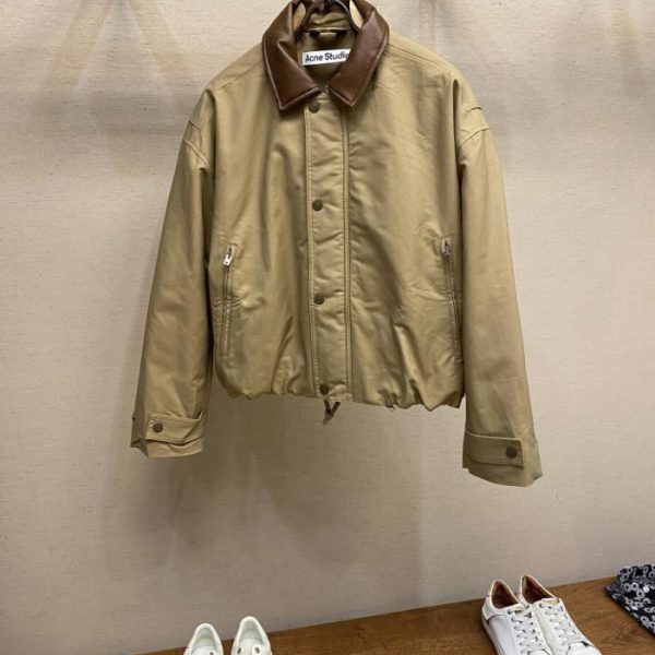 designer,replica,clothing,fake,1:1,lv,luxury,high quality [High-Quality Version] Acne Studios Barn-Style Leather Collar Jacket (R27HG)