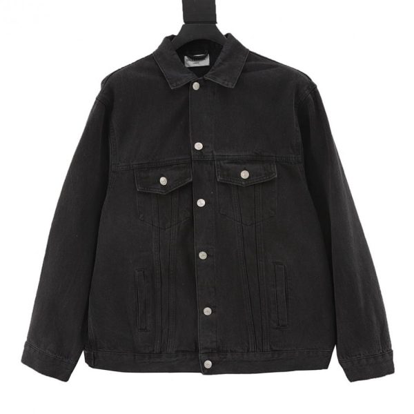 designer,replica,clothing,fake,1:1,lv,luxury,high quality Balenciaga Cola Embroidered Bonded Letter Denim Jacket for Men and Women (E2A4)