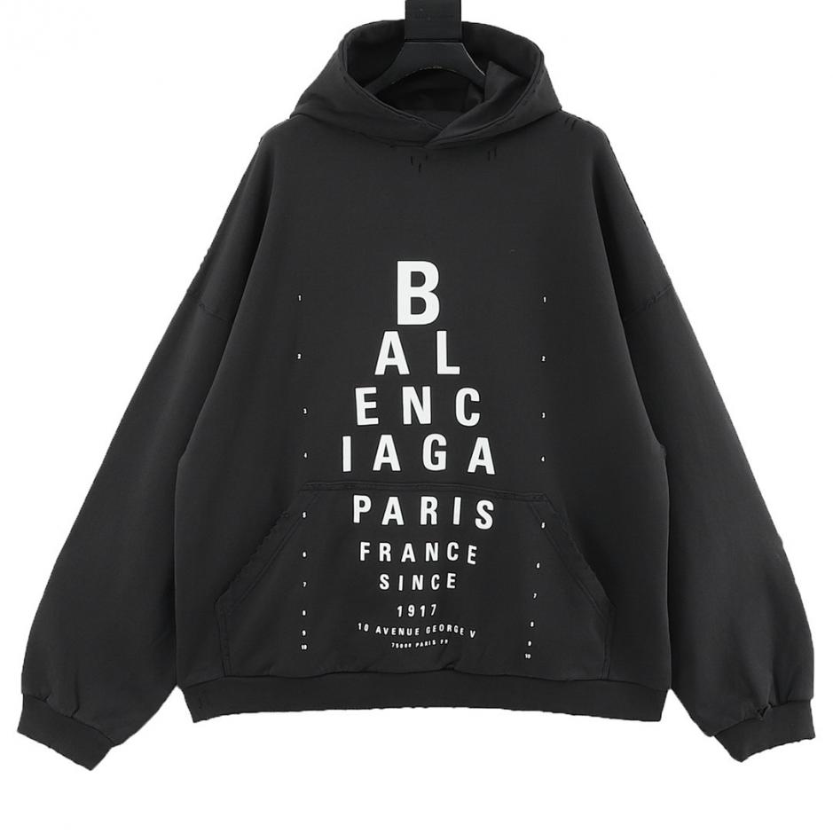 designer,replica,clothing,fake,1:1,lv,luxury,high quality Balenciaga distressed hoodie with letter print (98E0) designer,replica,clothing,fake,1:1,lv,luxury,high quality Balenciaga distressed hoodie with letter print (98E0)