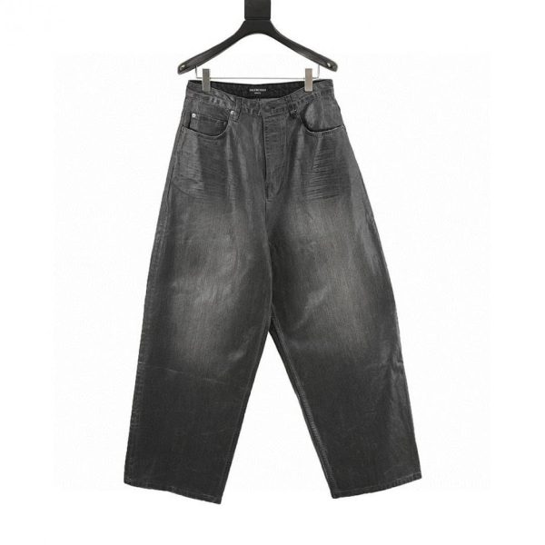designer,replica,clothing,fake,1:1,lv,luxury,high quality Balenciaga Oil-Waxed Worker Jeans (9F7E)