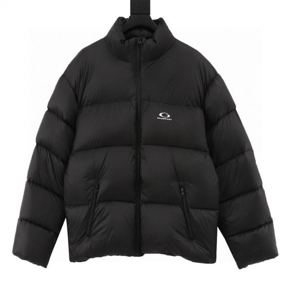 designer,replica,clothing,fake,1:1,lv,luxury,high quality Balenciaga circular logo stand-up collar down jacket (573E)