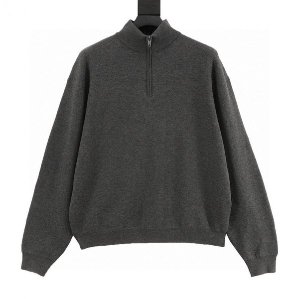 designer,replica,clothing,fake,1:1,lv,luxury,high quality Balenciaga stand-up collar solid color half-zip turtleneck sweater (57DB)