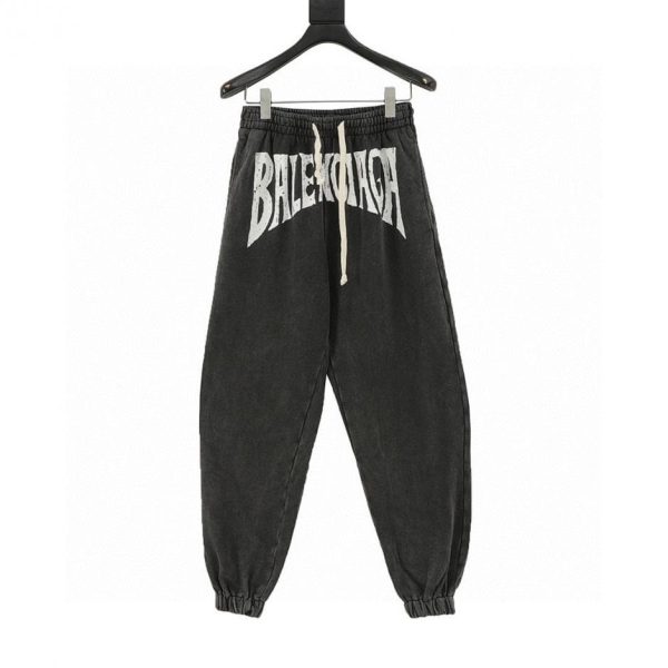 designer,replica,clothing,fake,1:1,lv,luxury,high quality Balenciaga washed letter print woven trousers (DAE7)