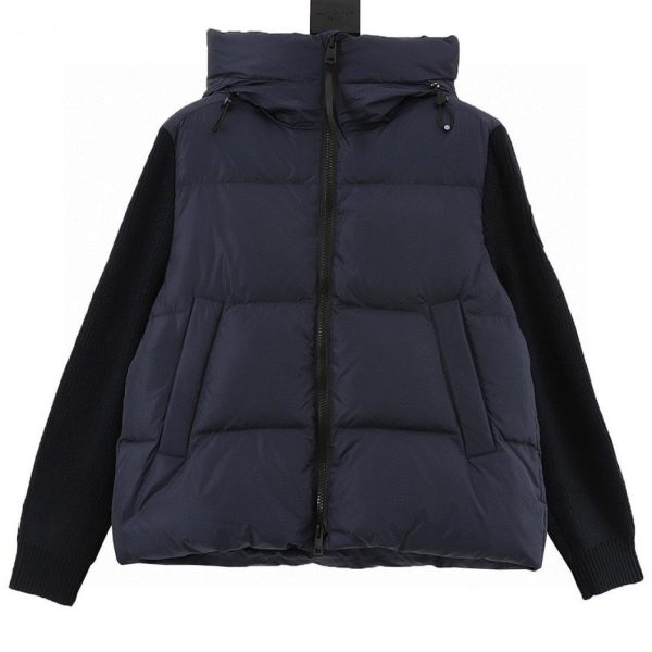 designer,replica,clothing,fake,1:1,lv,luxury,high quality CANADA GOOSE Knitted Hooded Down Jacket with Sleeve Logo (A5A9)