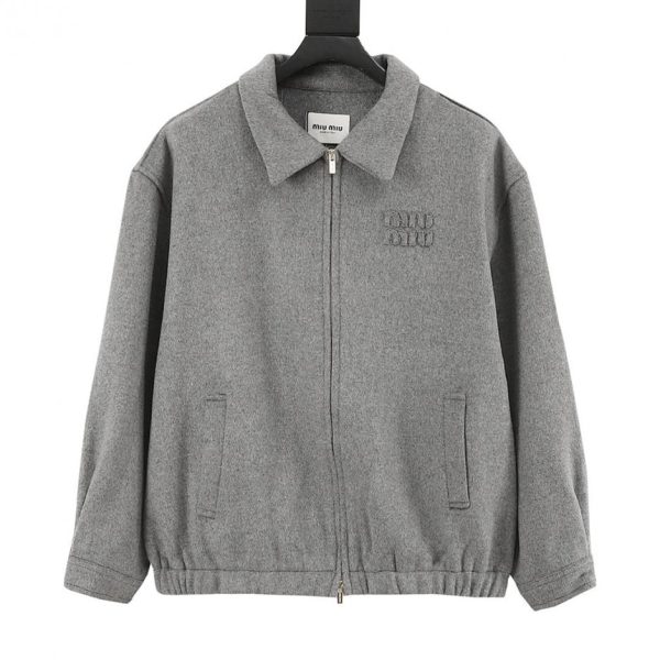designer,replica,clothing,fake,1:1,lv,luxury,high quality MiuMiu cashmere jacket with small embroidered logo (40E8)