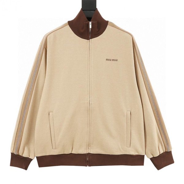 designer,replica,clothing,fake,1:1,lv,luxury,high quality MiuMiu Plain Knit Zip-Up Jacket (05E2)