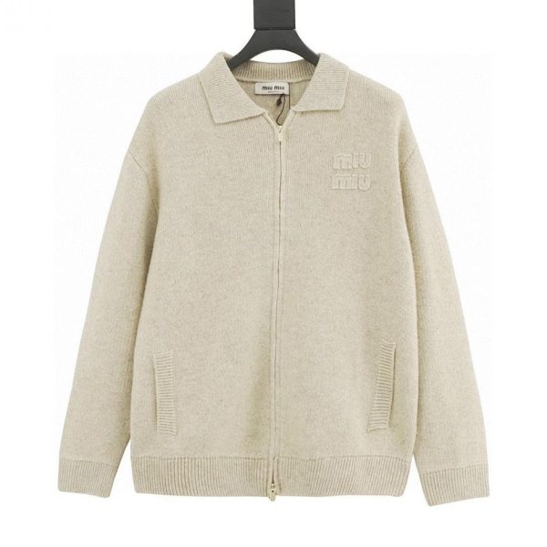designer,replica,clothing,fake,1:1,lv,luxury,high quality MiuMiu Wool Zip-Up Cardigan (06F1)