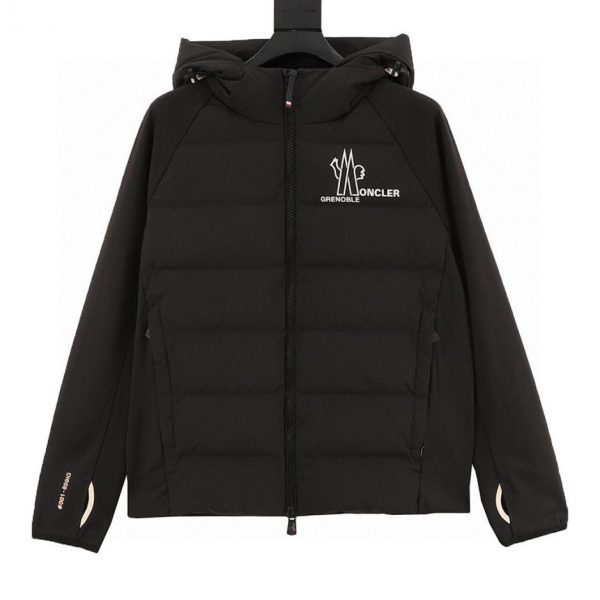 designer,replica,clothing,fake,1:1,lv,luxury,high quality MONCLER X RICK OWENS Collaboration Hooded Down Jacket with Patchwork Sleeves (6083)