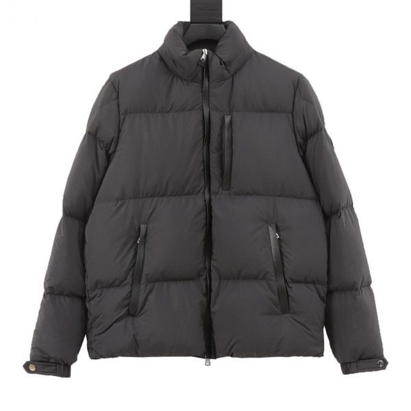 designer,replica,clothing,fake,1:1,lv,luxury,high quality MONCLER Besbre Leather Logo Zipper Down Jacket (54E2)