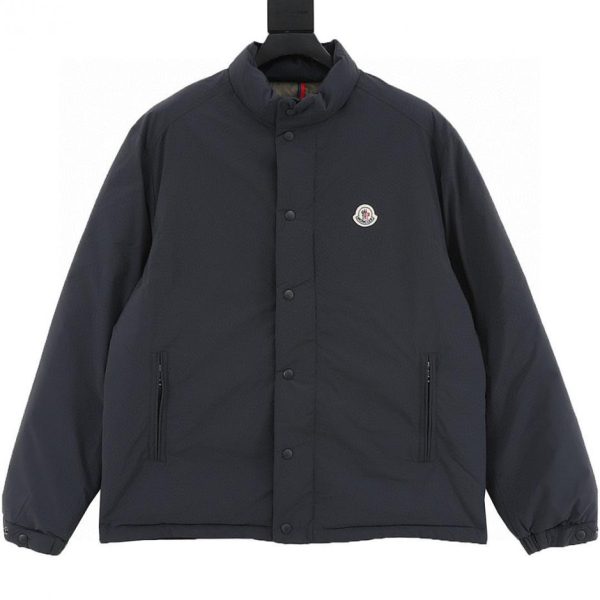 designer,replica,clothing,fake,1:1,lv,luxury,high quality MONCLER Solid Color Stand Collar Down Jacket with Small Label (C142)