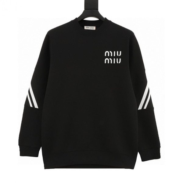 designer,replica,clothing,fake,1:1,lv,luxury,high quality MiuMiu jacquard sweatshirt with large logo on the back (B755)