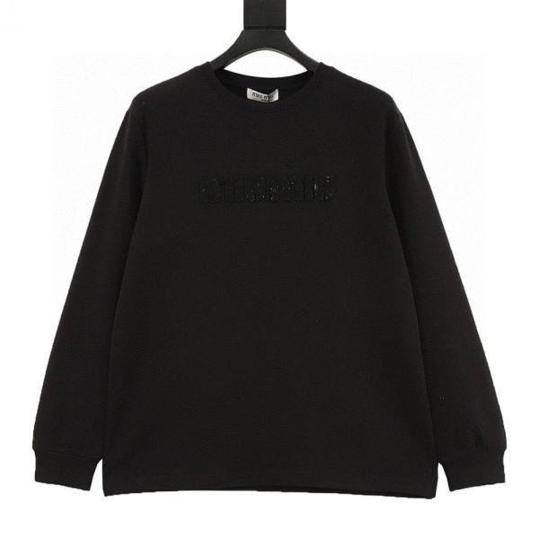 designer,replica,clothing,fake,1:1,lv,luxury,high quality MiuMiu long-sleeved T-shirt with 3D embroidered lettering (4426)